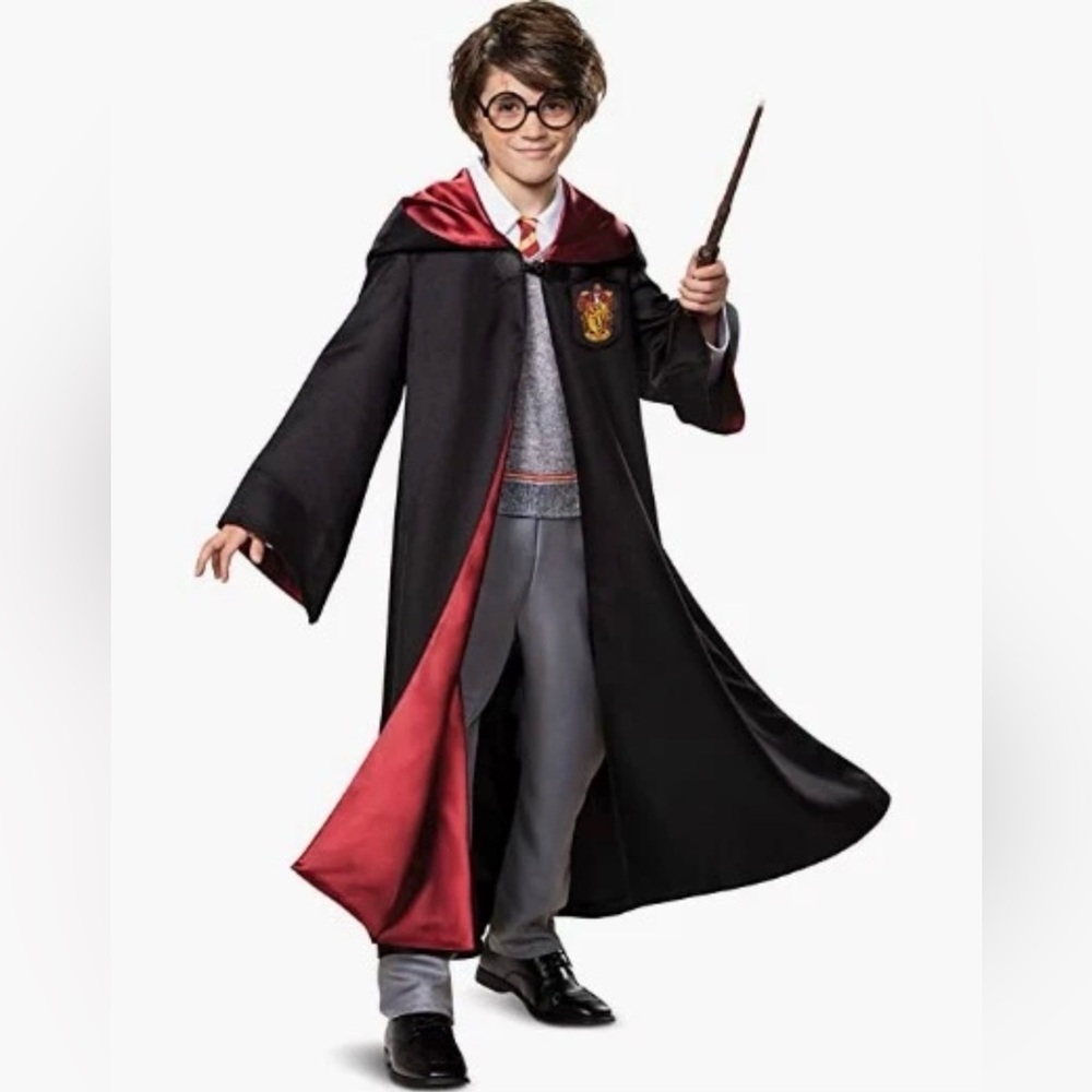 Gryffindor-Inspired Kids Black & Red Wizard Costume/Cosplay